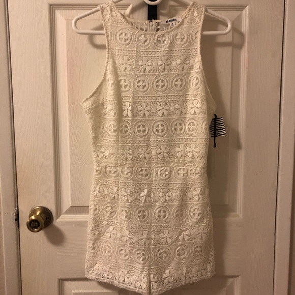 NWT BB Dakota White Leola Lace Romper - Picture 2 of 3